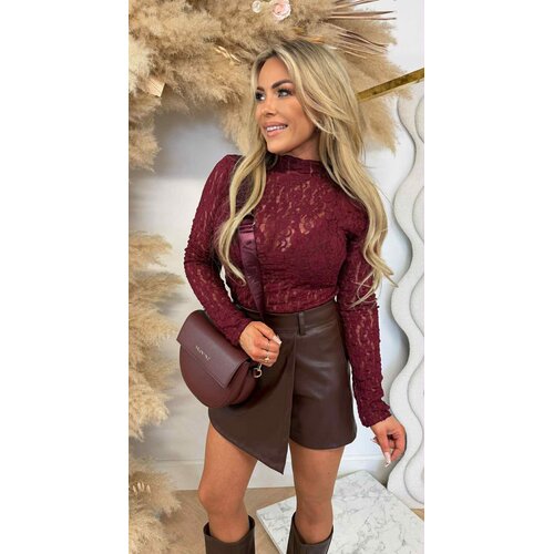 SWEET ROMANCE LACE TOP BORDEAUX