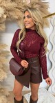SWEET ROMANCE LACE TOP BORDEAUX
