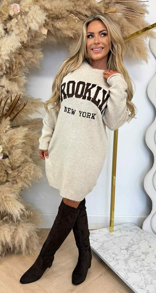 BROOKLYN NEW YORK DRESS 3831362 BEIGE