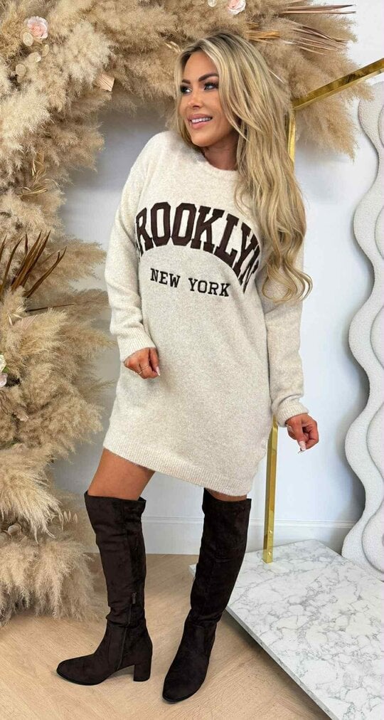 BROOKLYN NEW YORK DRESS 3831362 BEIGE