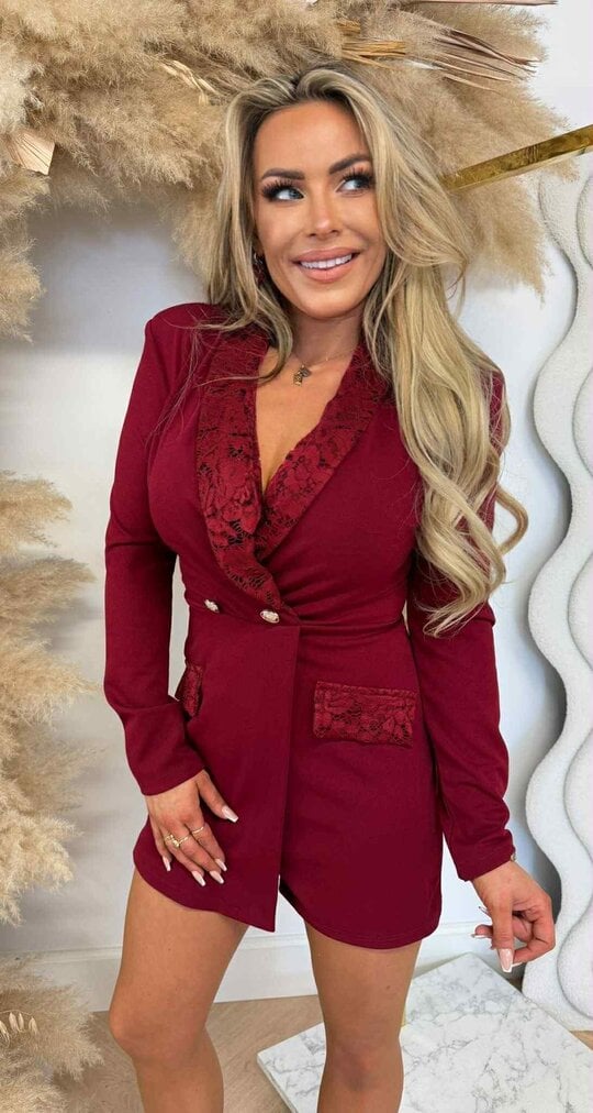 MILOU LACE CHIQUE PLAYSUIT BORDEAUX MILOU LACE CHIQUE PLAYSUIT BORDEAUX