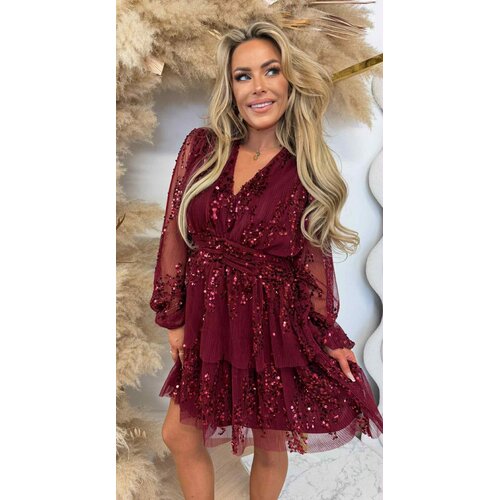 XMAS SEQUIN DRESS 3230 BORDEAUX