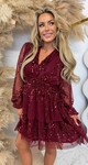 XMAS SEQUIN DRESS 3230 BORDEAUX