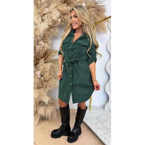 CORDUROY LUS DRESS GREEN