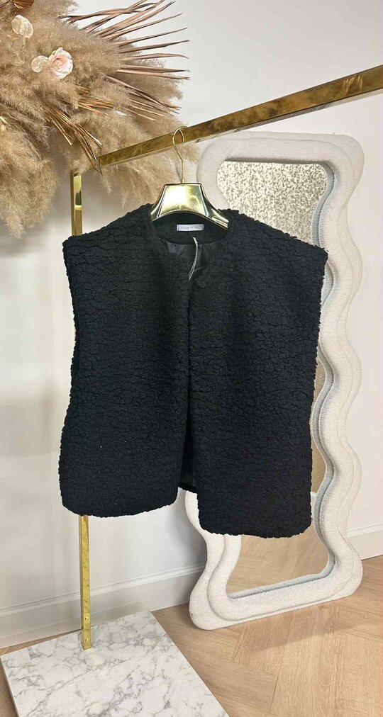 MUSTY TEDDY GILET BLACK