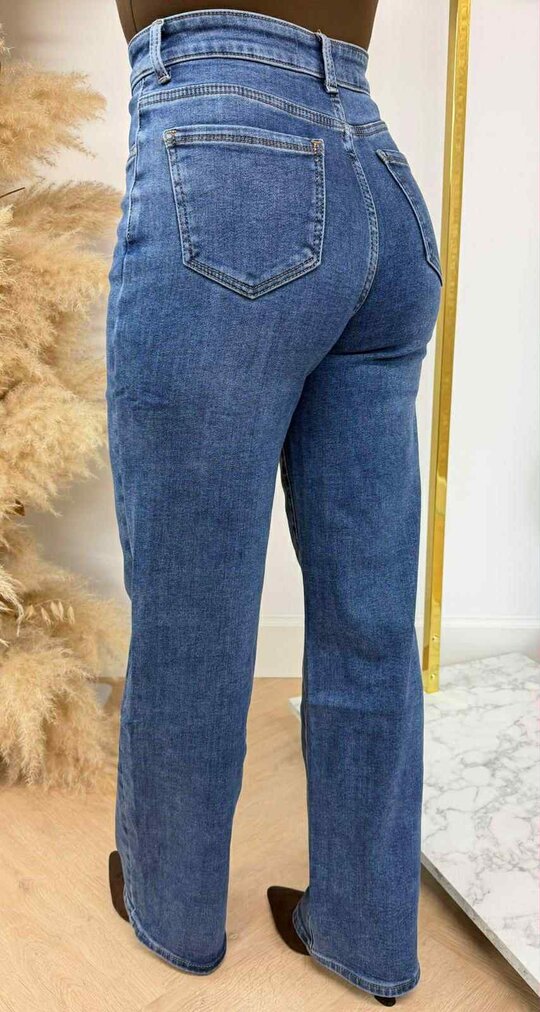 FLEECE WIDE LEG JEANS 5362-5 DENIMBUE FLEECE WIDE LEG JEANS 5362-5 DENIMBUE
