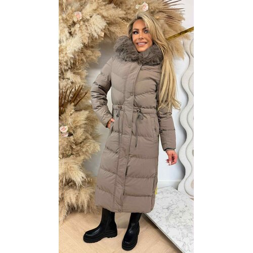 LONG PUFFER WINTERJACKET 7583 TAUPE LONG PUFFER WINTERJACKET 7583 TAUPE