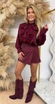 RUFFLE BLOUSE BORDEAUX RUFFLE BLOUSE BORDEAUX