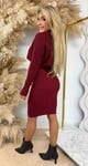 TWO PIECE DRESS + SWEATER BORDEAUX TWO PIECE DRESS + SWEATER BORDEAUX