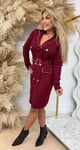 CHAIN ROSE BUTTON DRESS 663 BORDEAUX CHAIN ROSE BUTTON DRESS 663 BORDEAUX