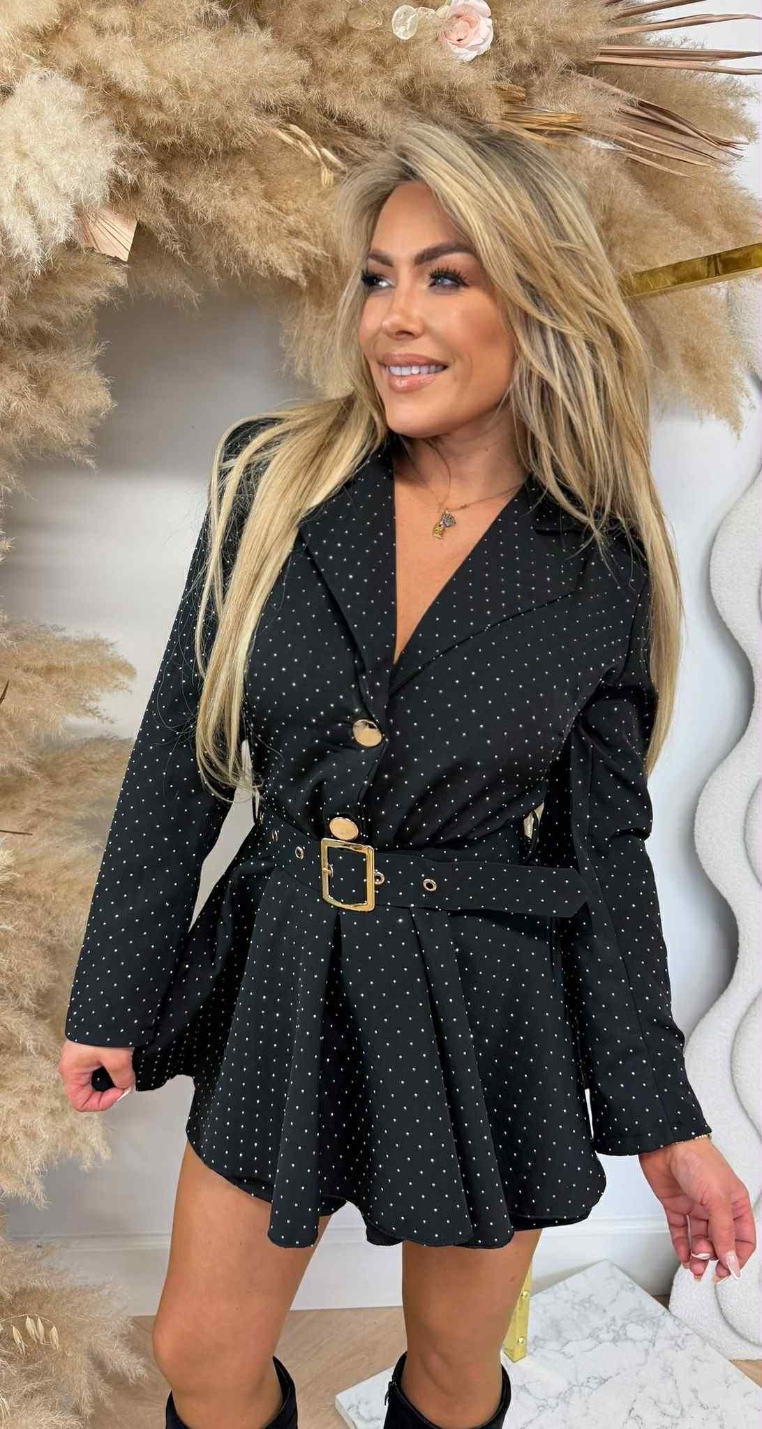 DIAMOND BELT PLAYSUIT BLACK DIAMOND BELT PLAYSUIT BLACK