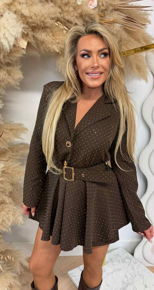 DIAMOND BELT PLAYSUIT CHOCO DIAMOND BELT PLAYSUIT CHOCO