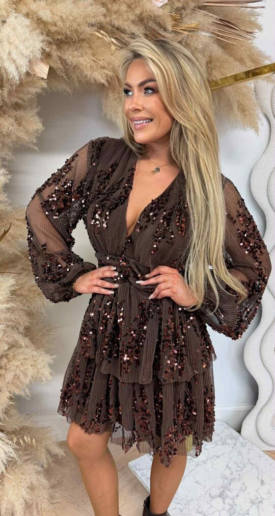 XMAS SEQUIN DRESS 3230 CHOCO XMAS SEQUIN DRESS 3230 CHOCO