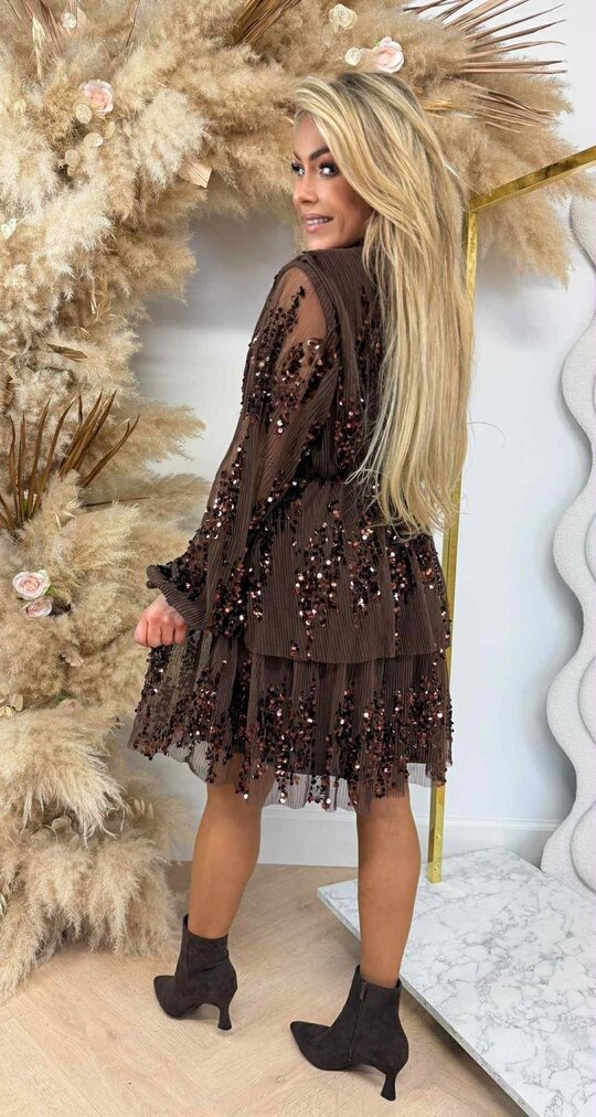 XMAS SEQUIN DRESS 3230 CHOCO XMAS SEQUIN DRESS 3230 CHOCO