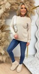 LOVE SHOULDER SWEAT AM985 TAUPE LOVE SHOULDER SWEAT AM985 TAUPE
