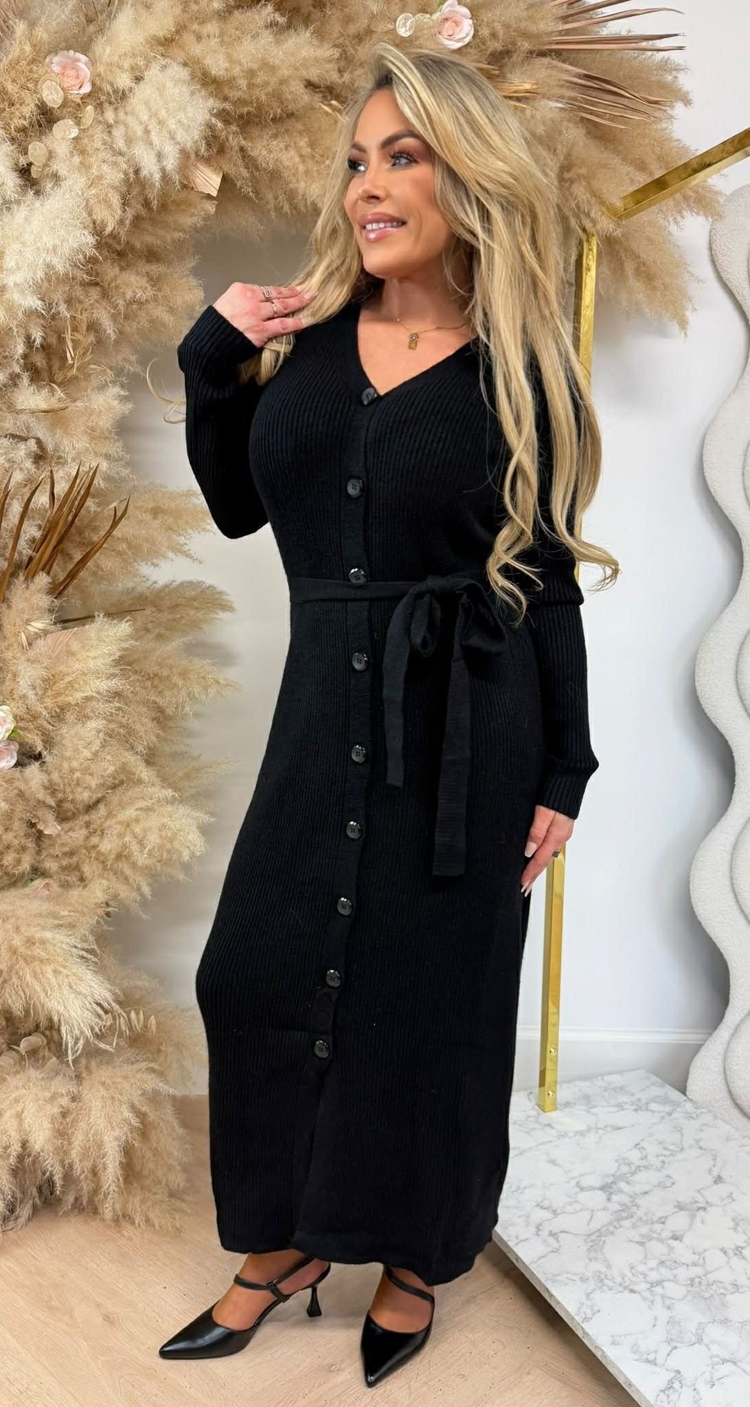 KNOOPJES RIB DRESS 5590 BLACK KNOOPJES RIB DRESS 5590 BLACK