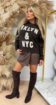BRKLYNN & NYC STUDDED SWEAT 3831380 CHOCO BRKLYNN & NYC STUDDED SWEAT 3831380 CHOCO