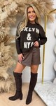 BRKLYNN & NYC STUDDED SWEAT 3831380 CHOCO BRKLYNN & NYC STUDDED SWEAT 3831380 CHOCO