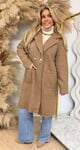MELANIE TEDDY COAT LONG CAMEL
