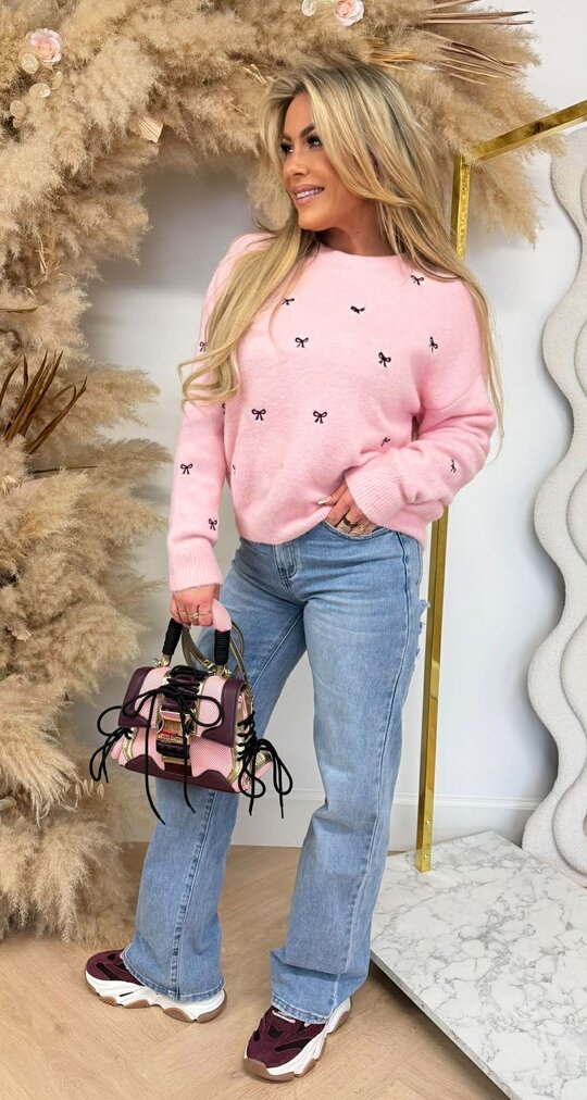 ALL OVER BOW CUTE SWEAT 737 BABYPINK