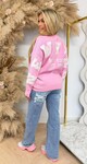 NEW YORK LACE TEKST SWEAT 7825 BABYPINK