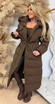 TREND BELT LONG WINTERJACKET 7523 CHOCO TREND BELT LONG WINTERJACKET 7523 CHOCO