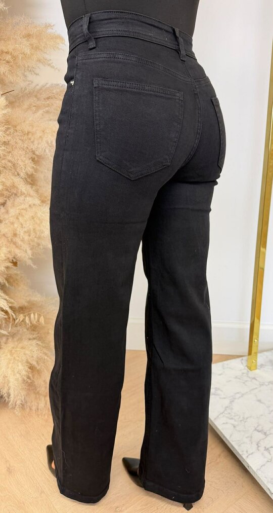 COMFORTABLE WIDE LEG JEANS 6263A BLACK
