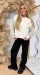 PIED DE POULE SLEEVE SWEAT 323 BEIGE