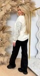 PIED DE POULE SLEEVE SWEAT 323 BEIGE