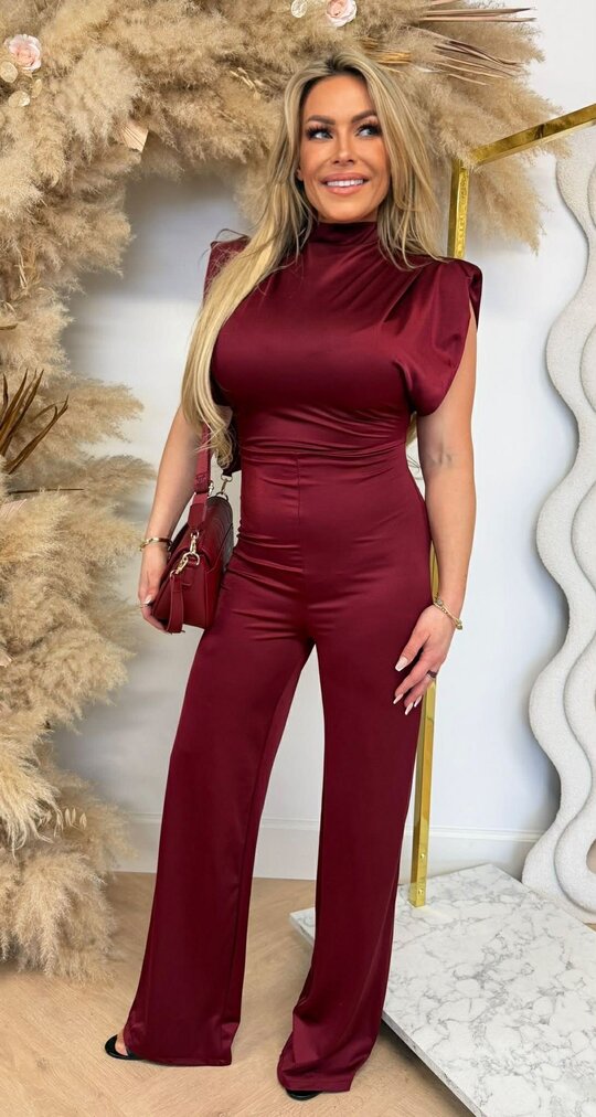LINDSAY SHINE BASIC JUMPSUIT BORDEAUX