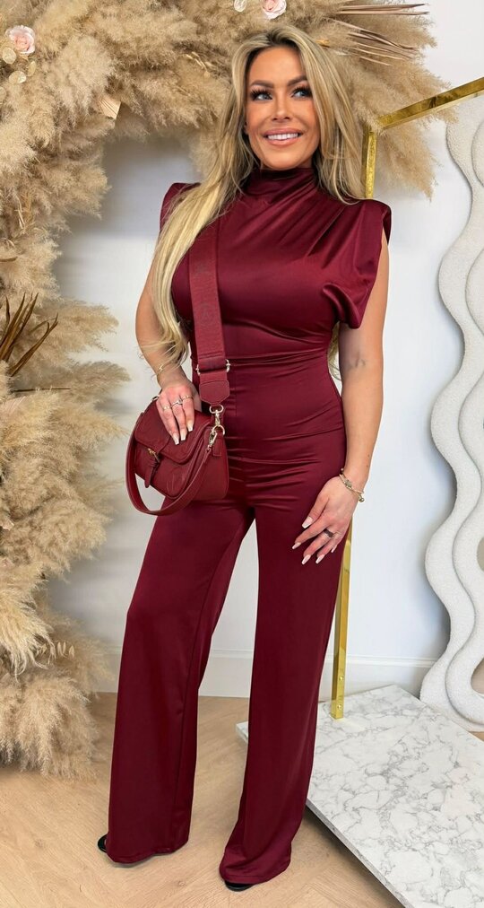 LINDSAY SHINE BASIC JUMPSUIT BORDEAUX