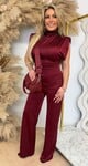 LINDSAY SHINE BASIC JUMPSUIT BORDEAUX