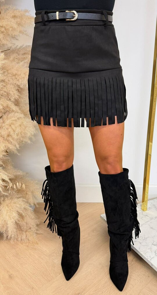 FRINGE STAR SKORT BLACK