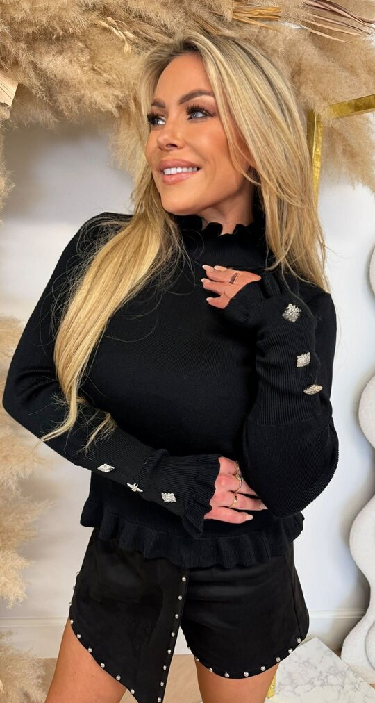 RUFFLE DIAMOND TOP 1320 BLACK