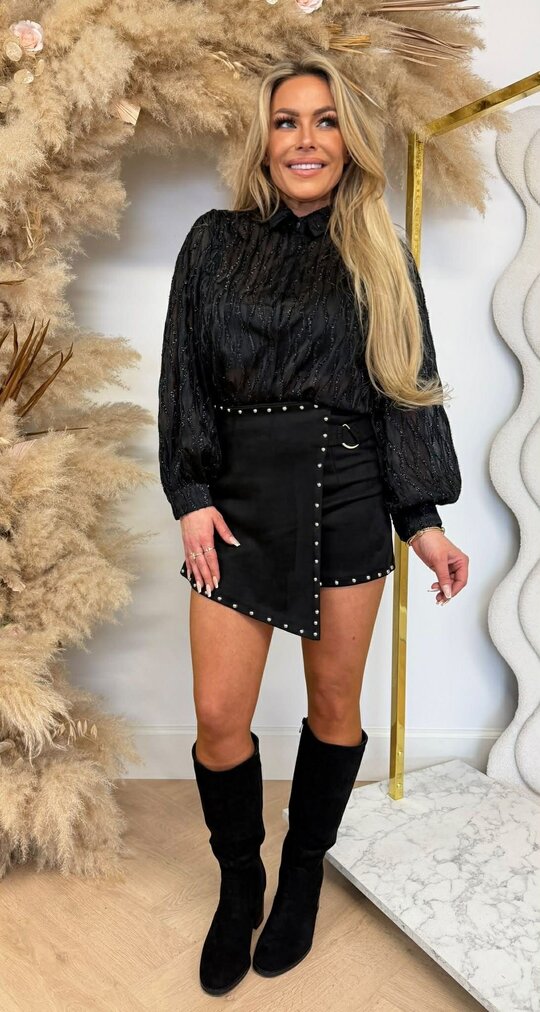 GLAM SHINE BLOUSE 4689 BLACK