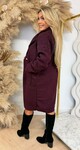 MELANIE TEDDY COAT LONG BORDEAUX