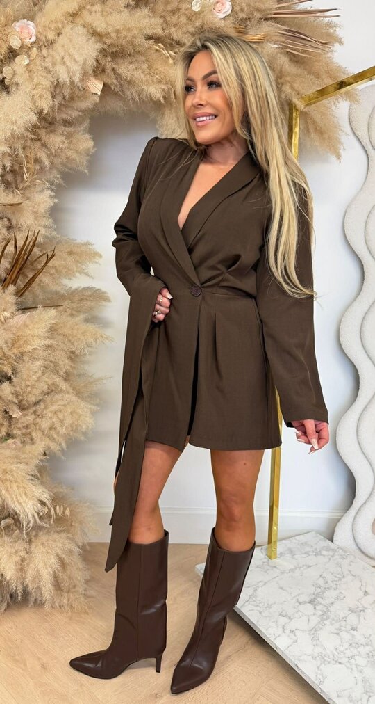 PERFECT BASIC PLAYSUIT CHOCO