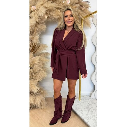 PERFECT BASIC PLAYSUIT BORDEAUX