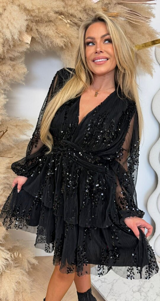 XMAS SEQUIN DRESS 3230 BLACK