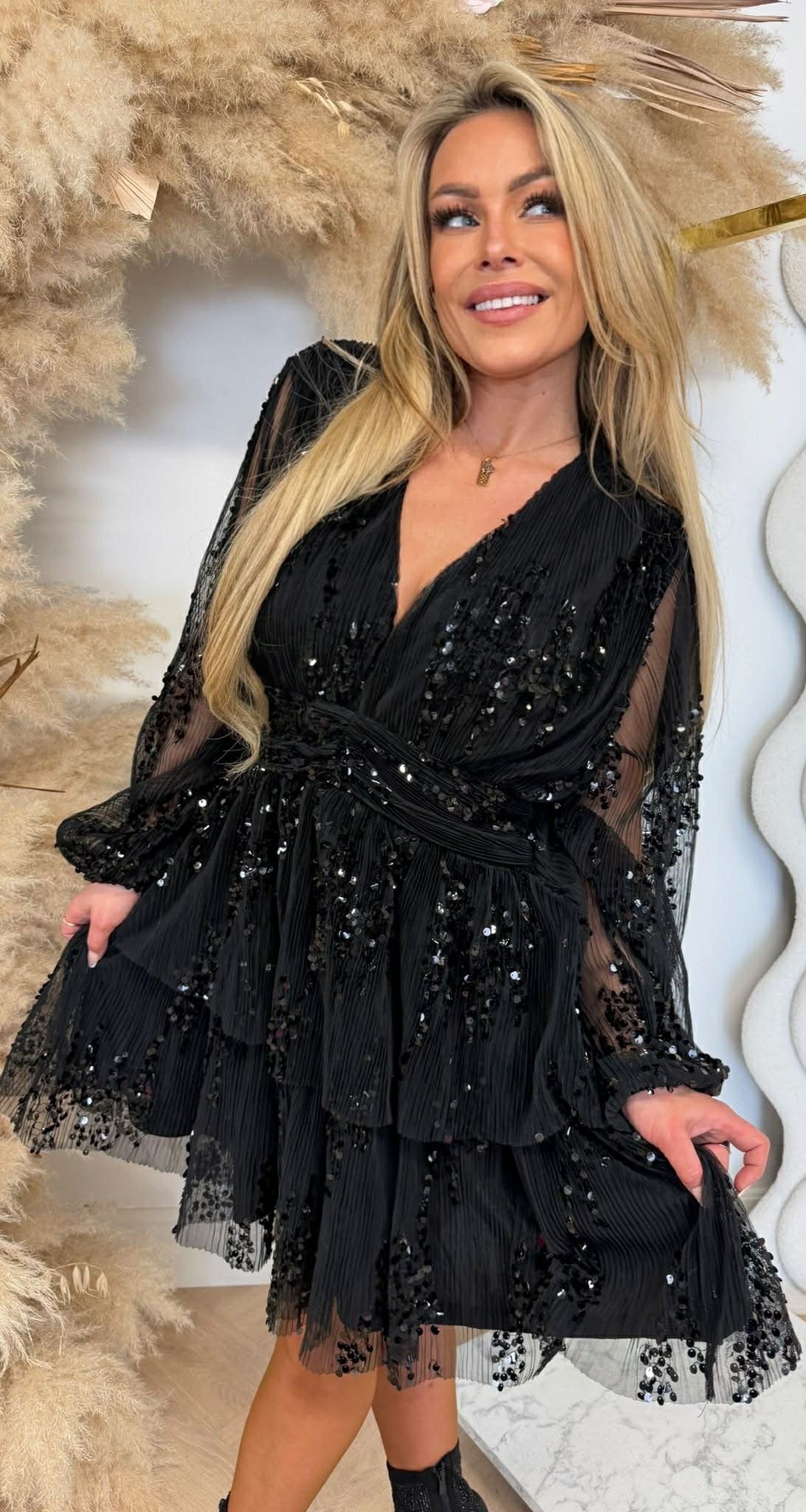 XMAS SEQUIN DRESS 3230 BLACK