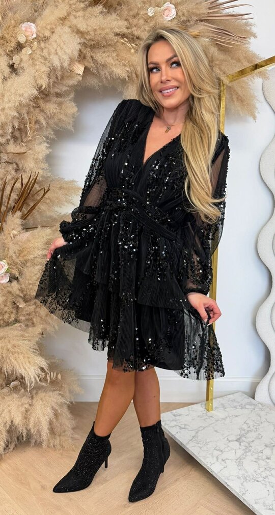 XMAS SEQUIN DRESS 3230 BLACK