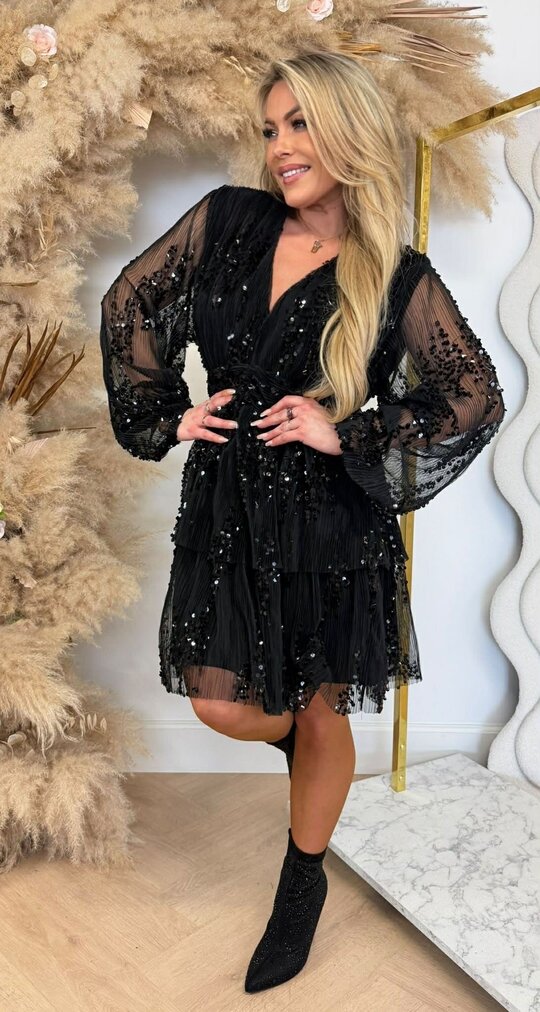 XMAS SEQUIN DRESS 3230 BLACK