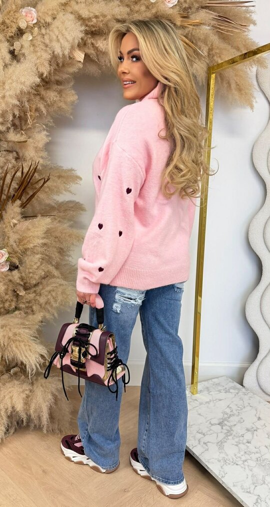 TURTLE NECK HARTJES SWEAT 692 PINK TURTLE NECK HARTJES SWEAT 692 PINK