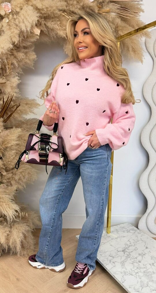 TURTLE NECK HARTJES SWEAT 692 PINK TURTLE NECK HARTJES SWEAT 692 PINK