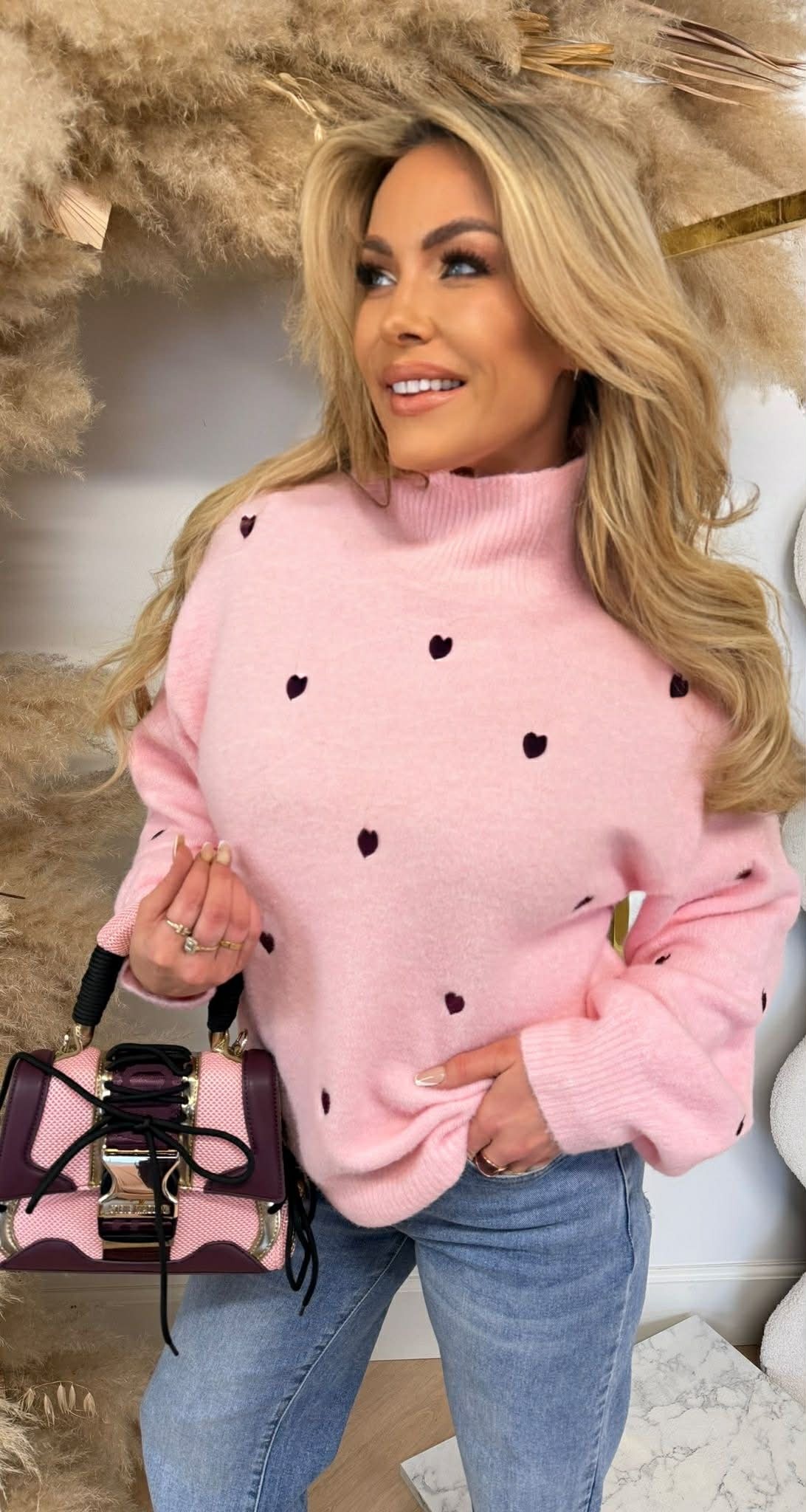 TURTLE NECK HARTJES SWEAT 692 PINK TURTLE NECK HARTJES SWEAT 692 PINK
