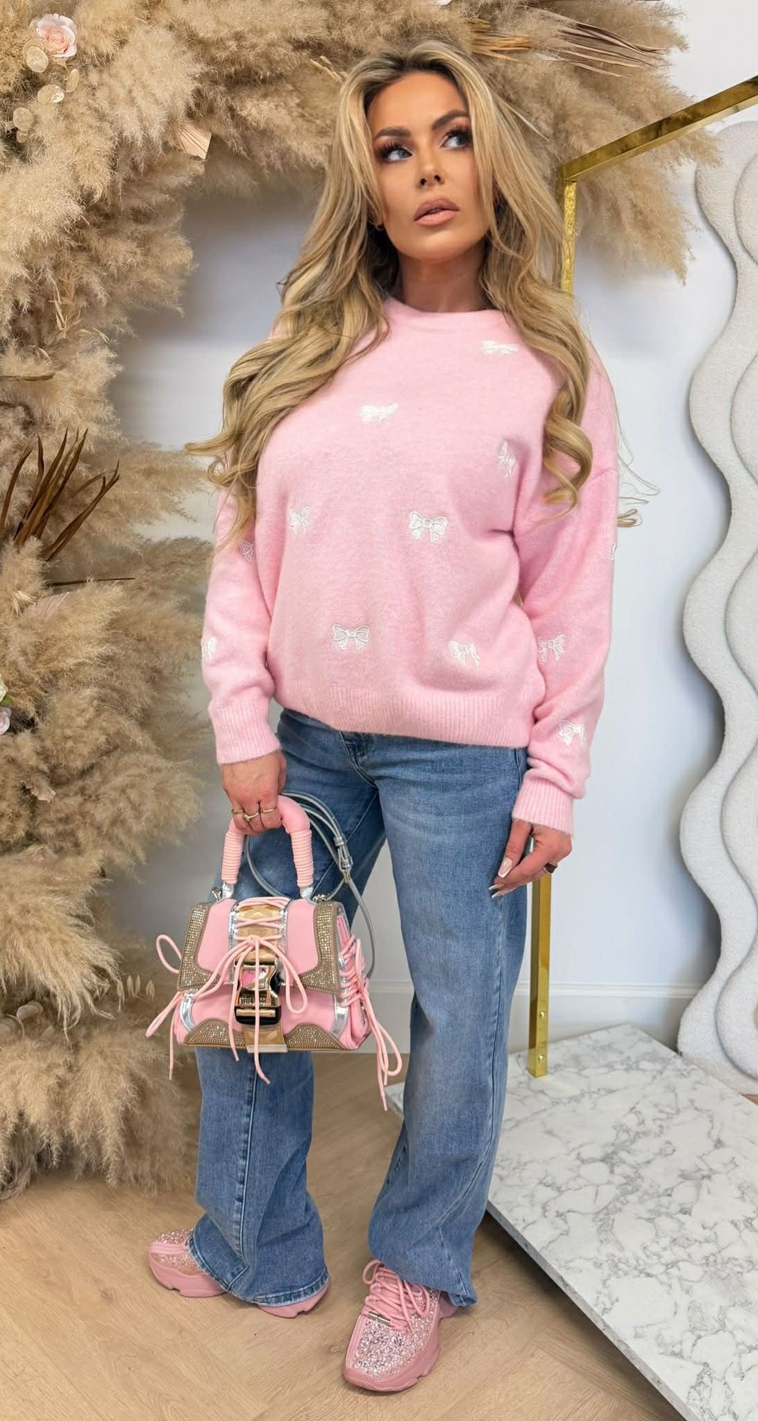 PASTEL BOW SWEAT 1057 PINK PASTEL BOW SWEAT 1057 PINK