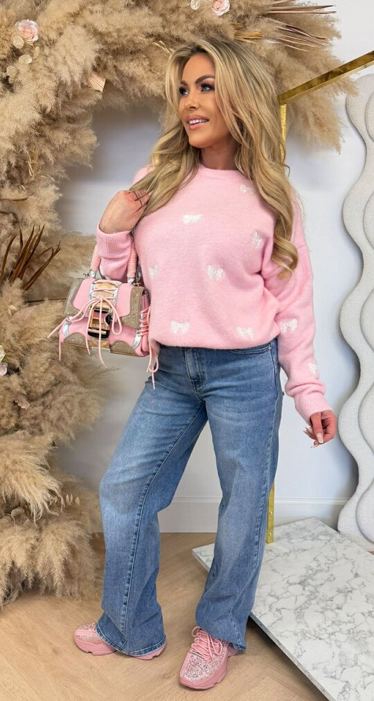 PASTEL BOW SWEAT 1057 PINK PASTEL BOW SWEAT 1057 PINK