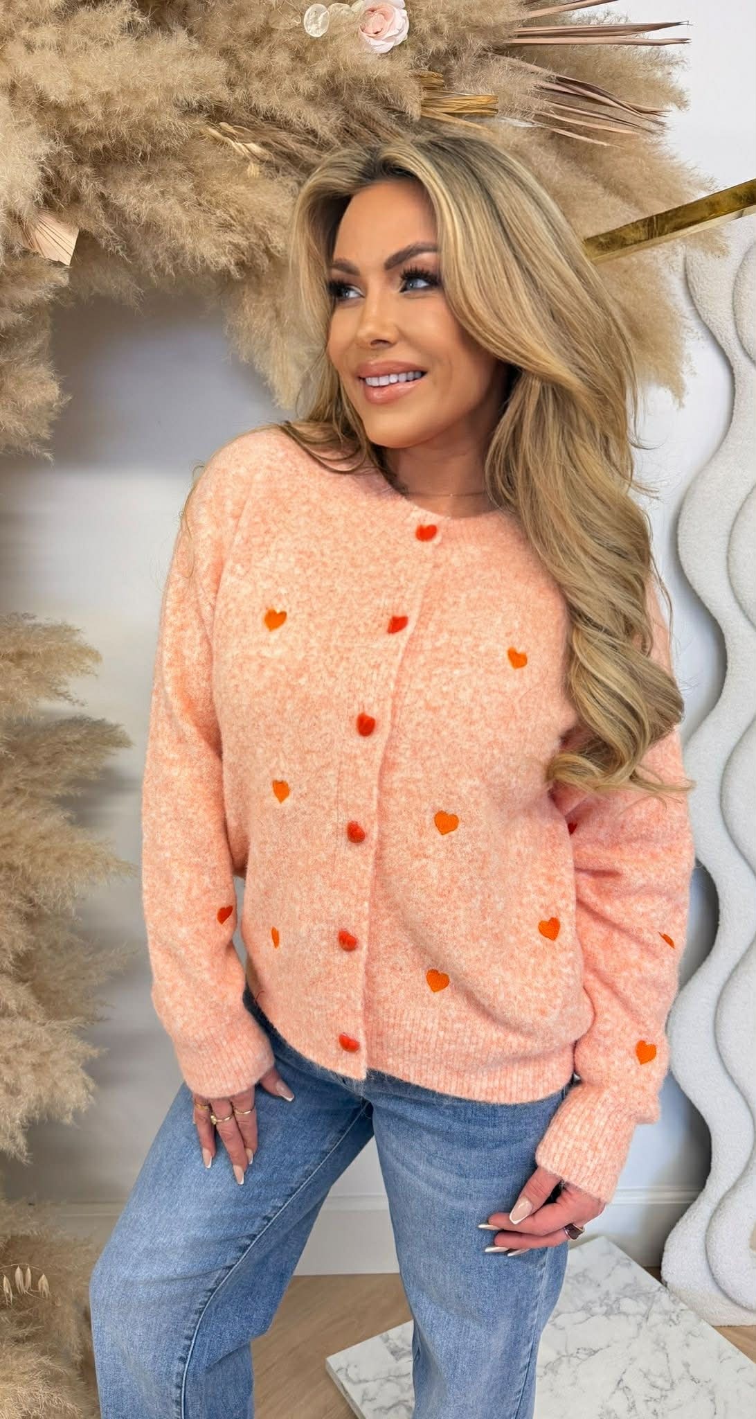 CANDY HEART SWEAT/VEST 283 PEACH CANDY HEART SWEAT/VEST 283 PEACH