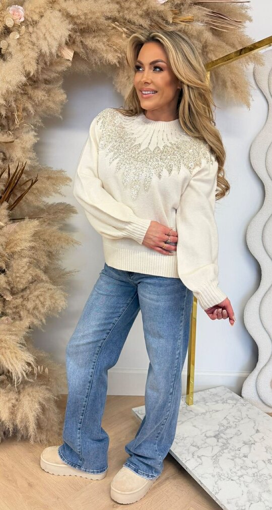 LUXURY GLITZ SWEAT 226 BEIGE LUXURY GLITZ SWEAT 226 BEIGE