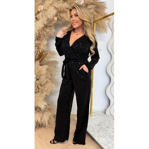 MIDNIGHT SPARKLE LONGSLEEVE JUMPSUIT BLACK MIDNIGHT SPARKLE LONGSLEEVE JUMPSUIT BLACK